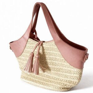 NWOT Nordstrom  sole/society Blush/Wicker Basket Bag Nordstrom